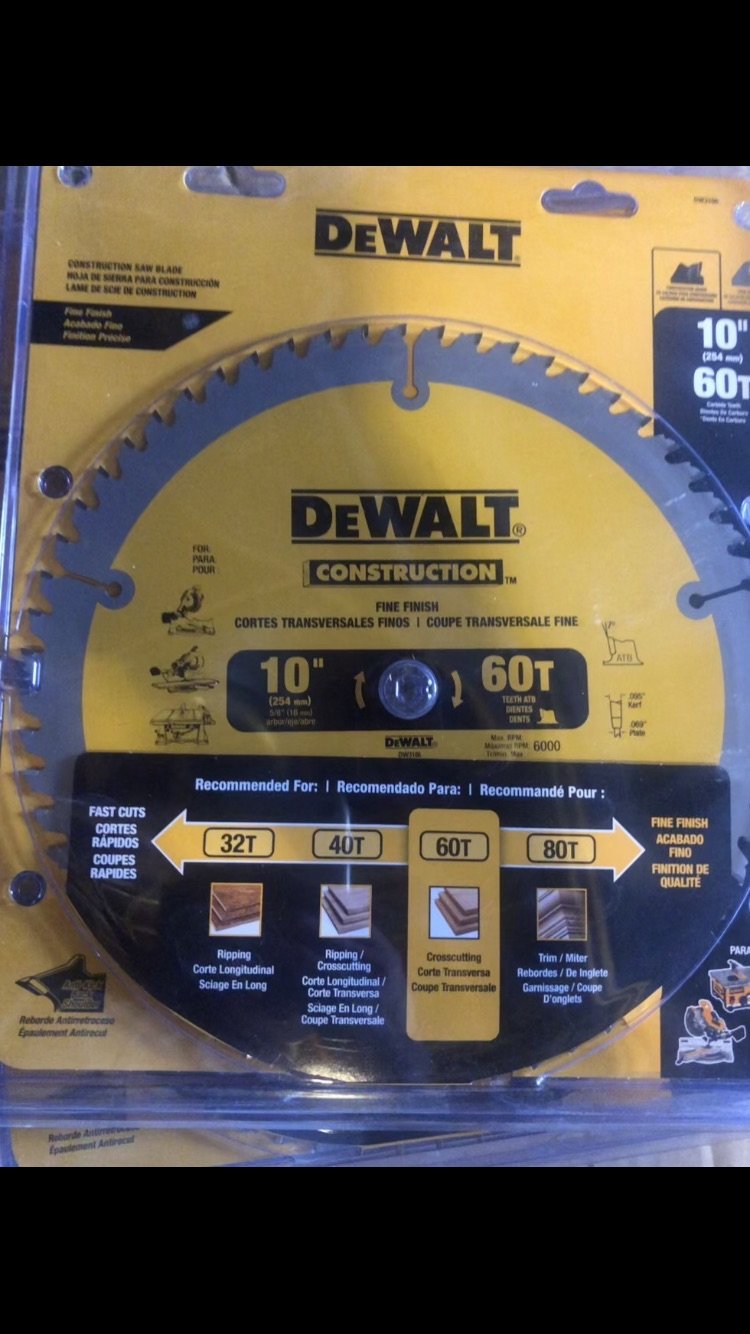 [集市好物]dewalt 10寸 60齿 全新锯片 40每片