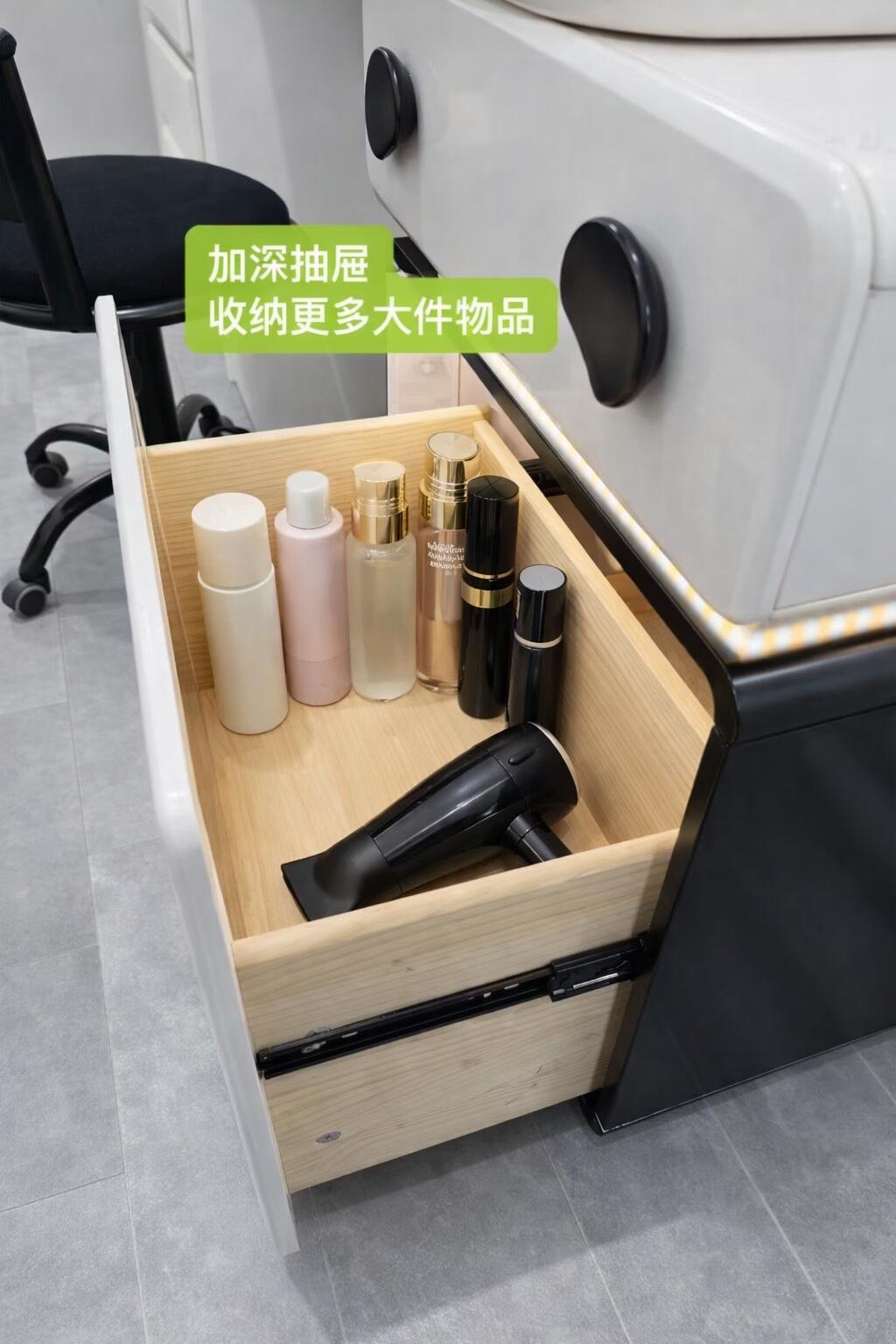 [集市好物]奶油风LED梳妆台｜带灯收纳款