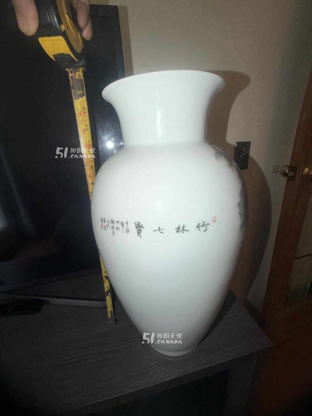 [集市好物]景德镇底款手绘粉彩竹林七贤大号赏瓶 中式客厅全品装饰瓷瓶
