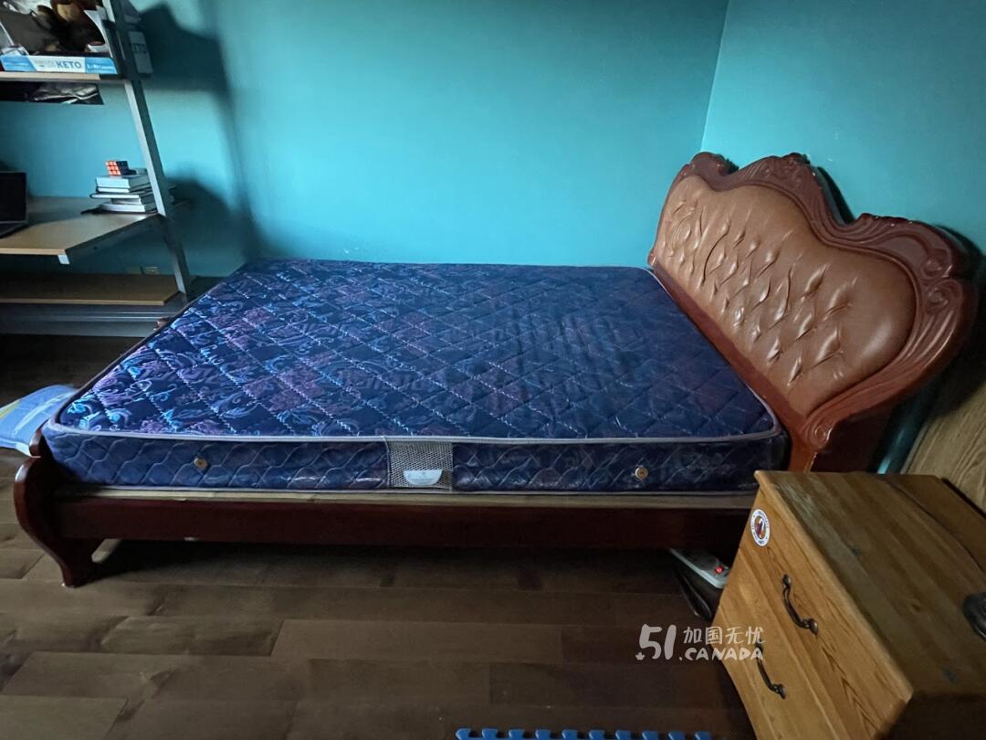 [集市好物]queen size 实木床和床垫