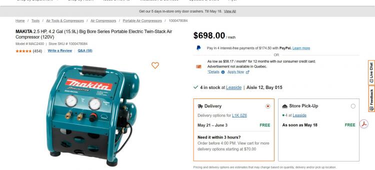 [集市好物]牧田 Makita MAC2400 专业静音空压机 近新