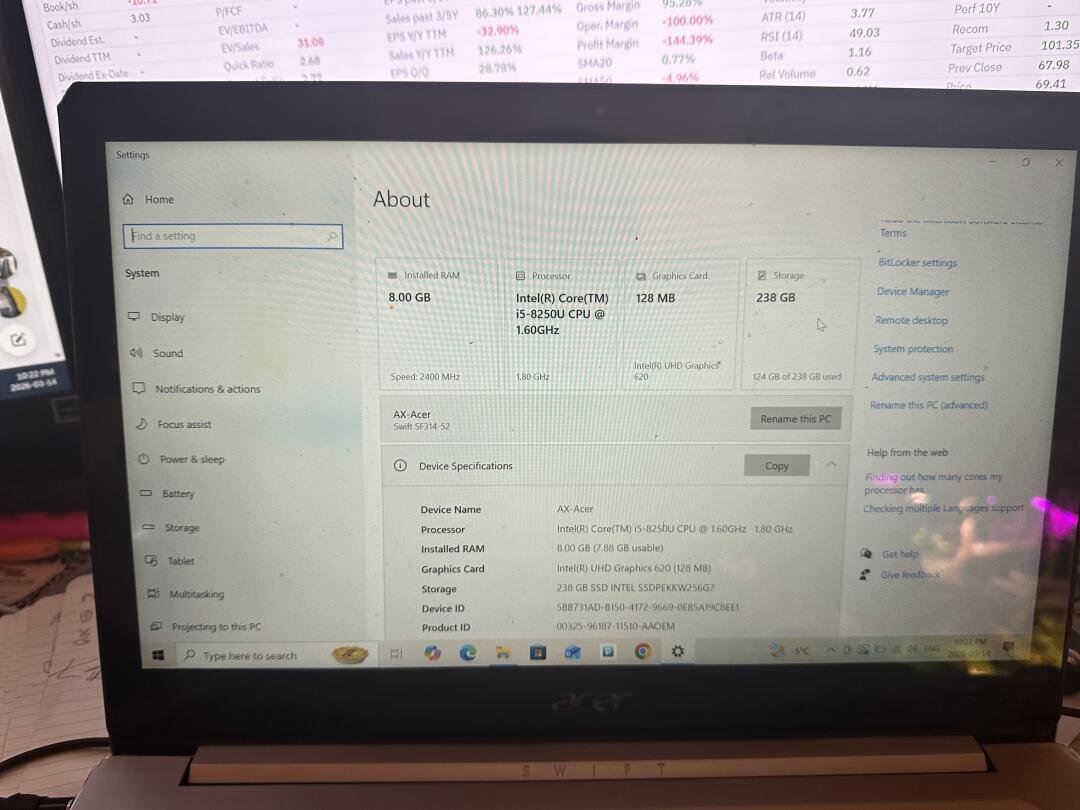 [集市好物]Acer laptop Swift 3 (Sf314-52)