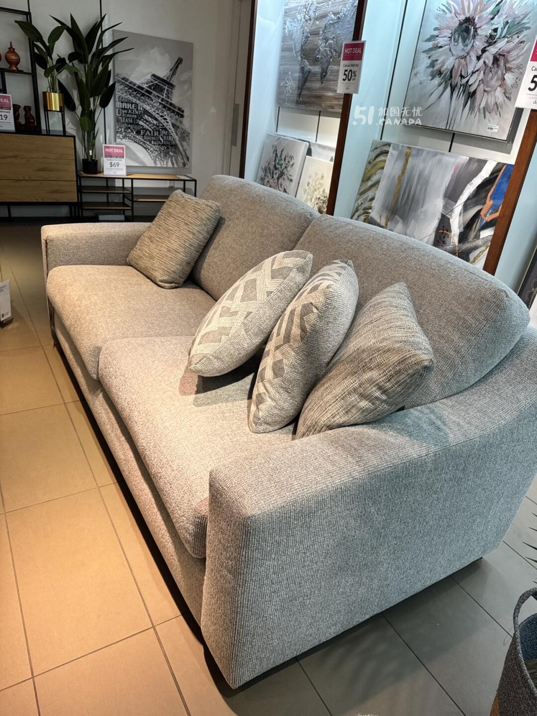 [集市好物]Stanley Grey Comfort Couch with 4 matching cushions