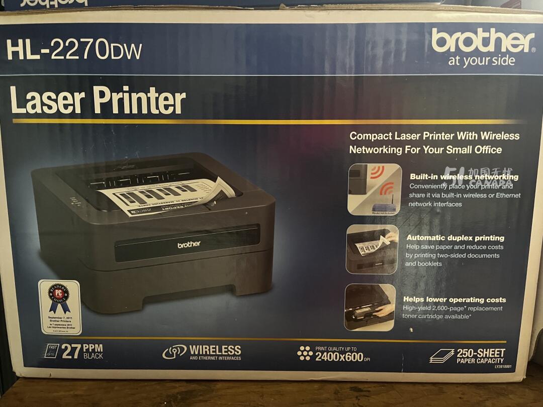 [集市好物]Brother 激光打印机 HL-2270DW（可无线）+ 附带墨粉（TN-450）