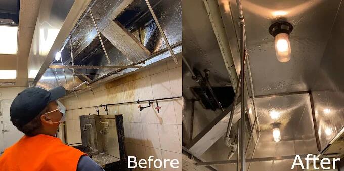 Photo of kitchen hood cleaning
